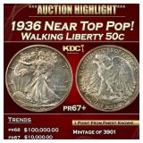 1936 Proof Walking Liberty Half Dollar Near Top Po