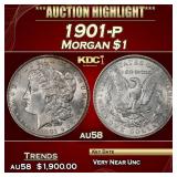 1901-p Morgan Dollar $1 au58 SEGS