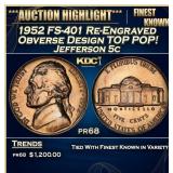1952 FS-401 Re-Engraved Obverse Design Proof Jeffe