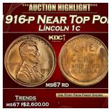 1916-p Lincoln Cent Near Top Pop! 1c ms67 rd SEGS