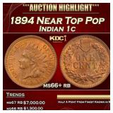 1894 Indian Cent Near Top Pop 1c ms66+ rb SEGS