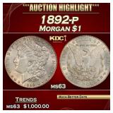 1892-p Morgan Dollar $1 ms63 USCG