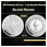 Ehtereum Style - 1 oz Silver Round Round