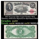 1917 $2 Large Size Legal Tender Note Thomas Jeffer