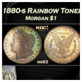 PCGS 1880-s Morgan Dollar Rainbow Toned  $1 ms63 P