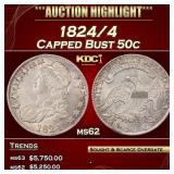 1824/4 Capped Bust Half Dollar 50c ms62 USCG