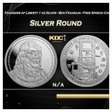 Founders of Liberty 1 oz Silver - Ben Franklin - F