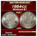 1884-cc Morgan Dollar $1 ms67 SEGS