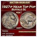 1927-p Buffalo Nickel Near Top Pop 5c ms67+ SEGS