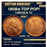1909-s Lincoln Cent TOP POP! 1c ms66+ rb SEGS