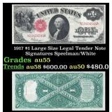 1917 $1 Large Size Legal Tender Note Grades Choice
