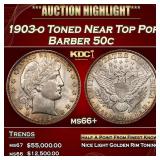 1903-o Barber Half Dollars Toned Near Top Pop 50c