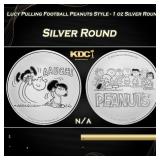 Lucy Pulling Football Peanuts Style - 1 oz Silver