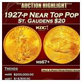1927-p Gold St. Gaudens Double Eagle Near Top Pop