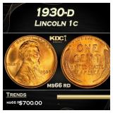 1930-d Lincoln Cent 1c Grades ms66 rd
