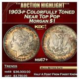 1903-p Morgan Dollar Colorfully Toned Near Top Pop
