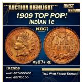 1909 Indian Cent TOP POP! 1c ms67+ rd SEGS