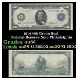 1914 $50 Green Seal Federal Reserve Note Grades Se