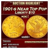 1901-s Gold Liberty Eagle Near Top Pop $10 ms66+ S