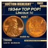 1934-p Lincoln Cent TOP POP! 1c ms68 rd SEGS