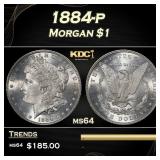 1884-p Morgan Dollar $1 Grades ms64