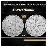 Gun & Rod (Deer) Style - 1 oz Silver Round Round