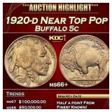 1920-d Buffalo Nickel Near Top Pop 5c ms66+ SEGS