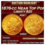 1876-cc Gold Liberty Double Eagle Near Top Pop $20