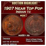 1907 Indian Cent Near Top Pop 1c ms66+ rb SEGS