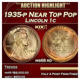 1935-p Lincoln Cent Near Top Pop 1c ms68 rd SEGS