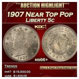 1907 Liberty Nickel Near Top Pop 5c ms66+ SEGS
