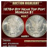 1878-p 8tf Morgan Dollar Near Top Pop! $1 ms66+ SE