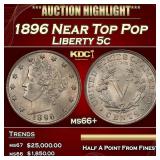 1896 Liberty Nickel Near Top Pop 5c ms66+ SEGS