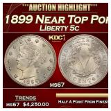 1899 Liberty Nickel Near Top Pop 5c ms67 SEGS