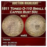 1811 Capped Bust Half Dollar Toned O-110 Small 8 5