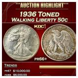 1936 Proof Walking Liberty Half Dollar Toned 50c p
