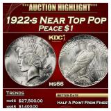 1922-s Peace Dollar Near Top Pop $1 ms66 SEGS