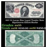 1917 $1 Large Size Legal Tender Note Grades Choice