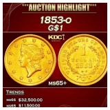 1853-o Gold Dollar $1 ms65+ SEGS