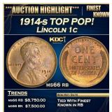 1914-s Lincoln Cent TOP POP! 1c ms66 rb SEGS