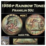 PCGS 1956-p Franklin Half Dollar Rainbow Toned 50c