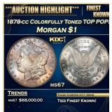 1878-cc Morgan Dollar Colorfully Toned TOP POP! $1