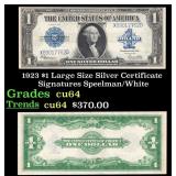 1923 $1 large size Silver Certificate Grades Choic