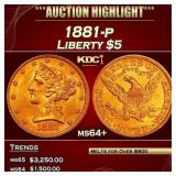 1881-p Gold Liberty Half Eagle $5 ms64+ SEGS