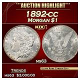 1892-cc Morgan Dollar $1 ms63 USCG