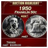1950 Proof Franklin Half Dollar 50c pr67 SEGS