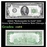 1928A $100 Green Seal Federal Reserve Note "Redeem