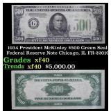 1934 $500 Green Seal Federal Reserve Note Presiden