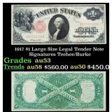 1917 $1 Large Size Legal Tender Note Grades Select