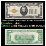 1928 $20 Gold Certificate FR-2402 Woods/Mellon Gra